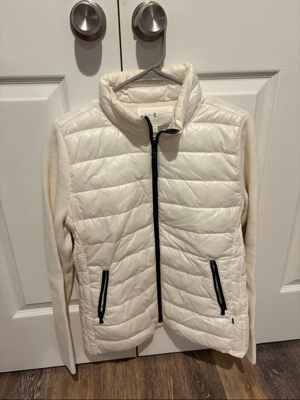 Lou & Grey off-white mixed-media puffer jacket